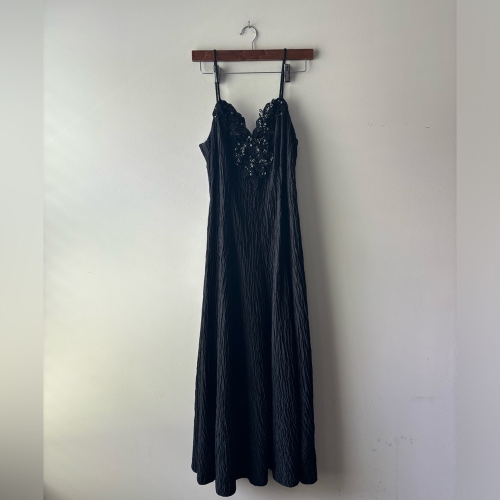 Vintage black sequin formal‎ dress size 10